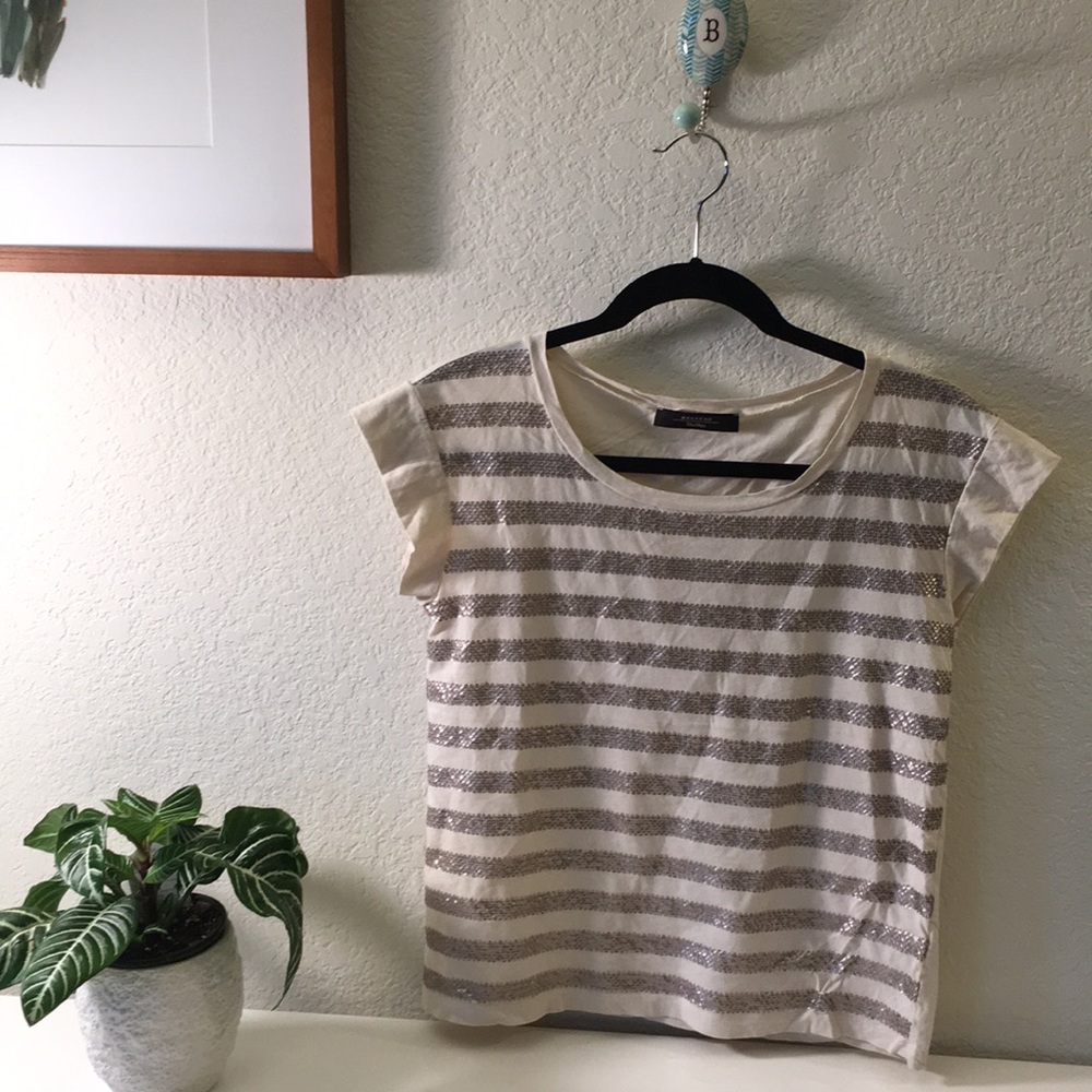 MaxMara Weekend Striped Sequin T-Shirt